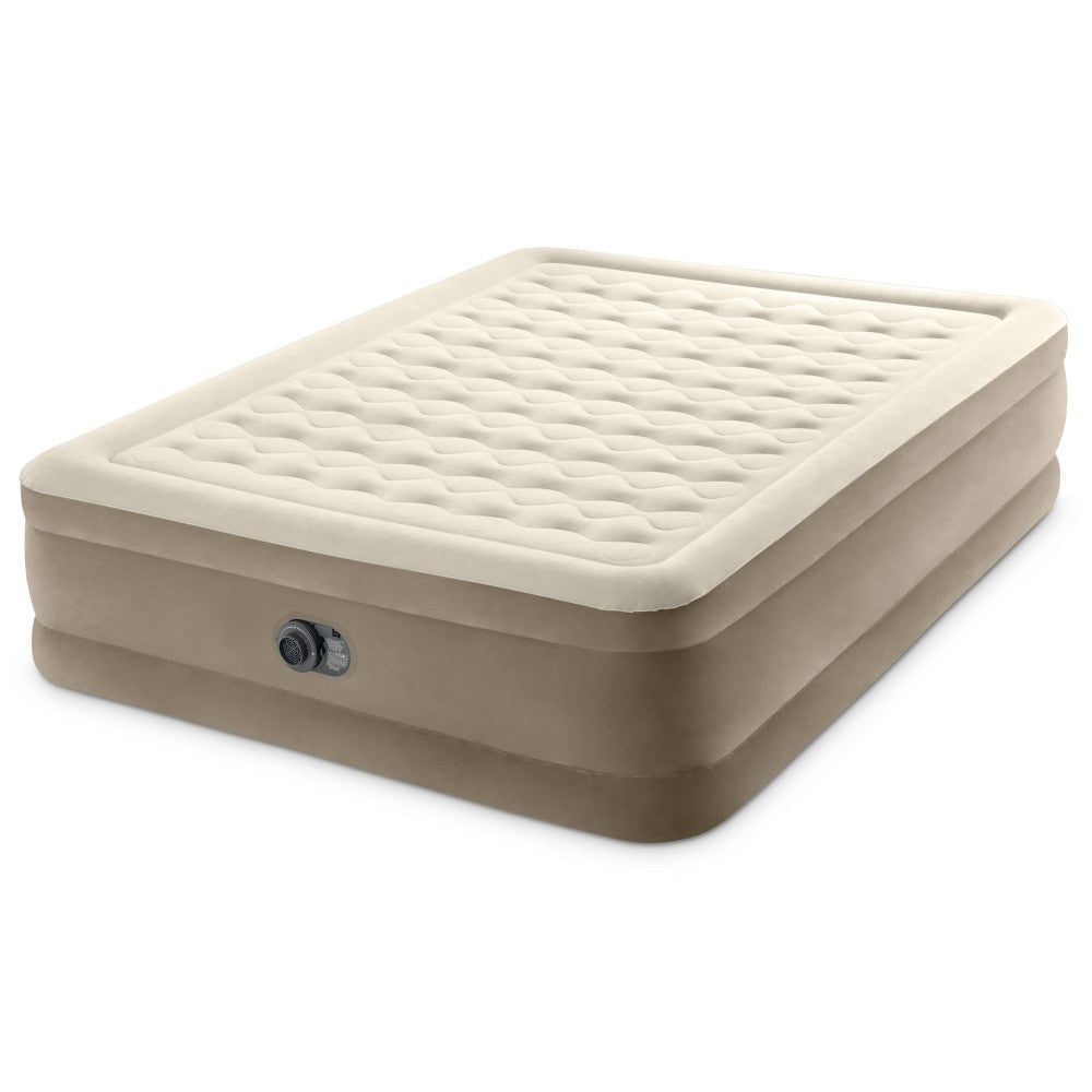 Inflatable Double Mattress with Built-In Pump, 203x152 cm