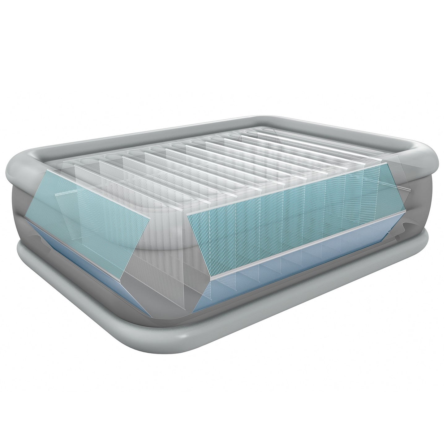 Inflatable Double Mattress with Built-In Pump