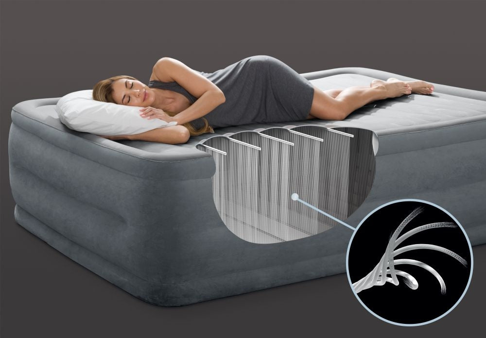 Inflatable Double Mattress with Built-In Pump