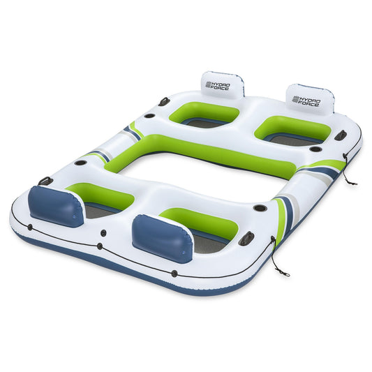 Inflatable Floating Island with Mesh Seats and Cup Holders