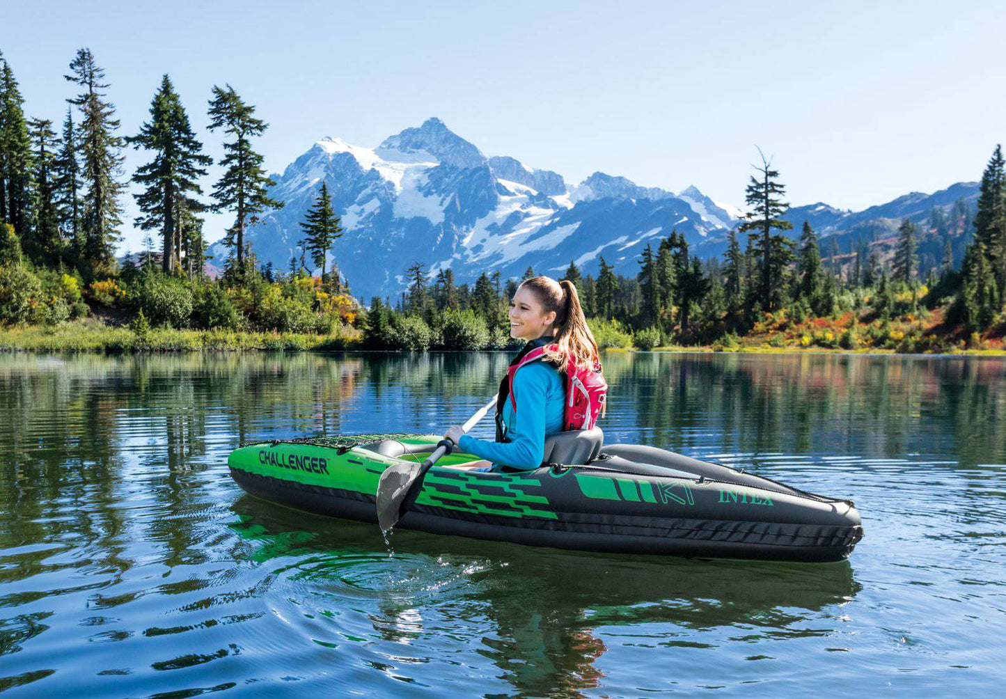 Inflatable Kayak Challenger K1, Single-Person, PVC, Paddle