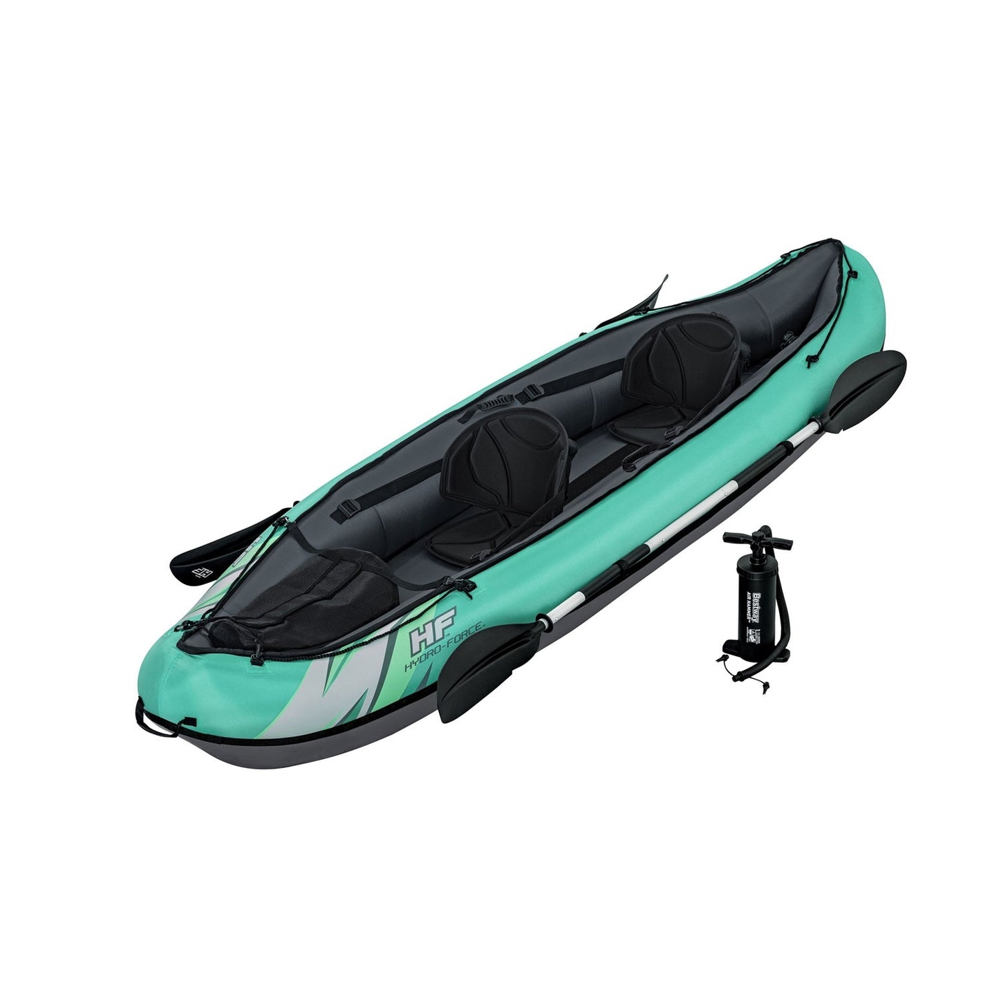 Inflatable Kayak for Two, Heavy-Duty PVC, Adjustable Seats