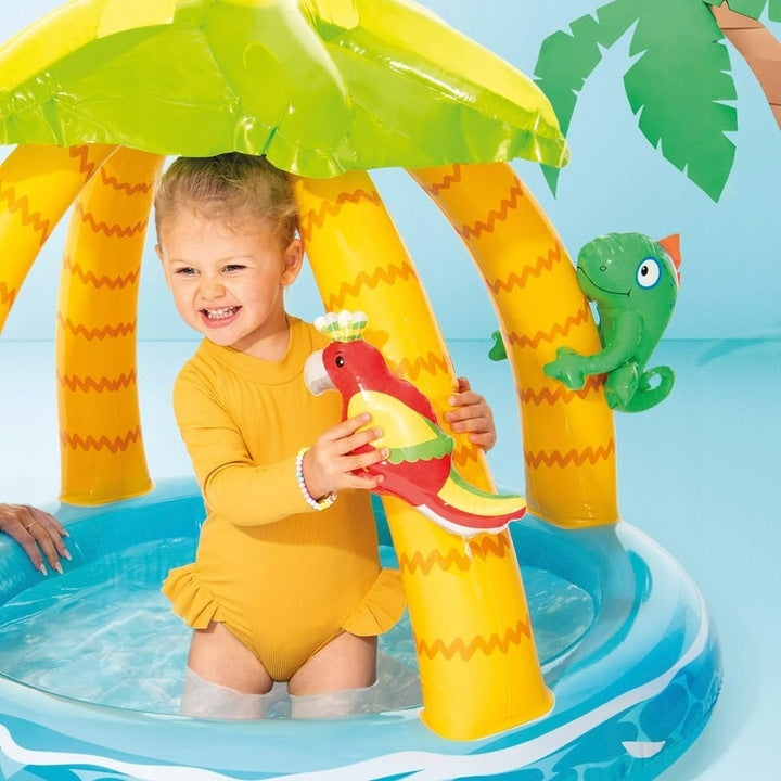 Inflatable Kiddie Pool with Canopy Island Design INTEX 58417