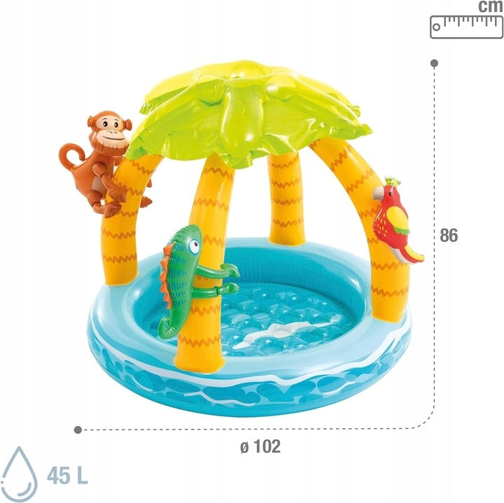 Inflatable Kiddie Pool with Canopy Island Design INTEX 58417