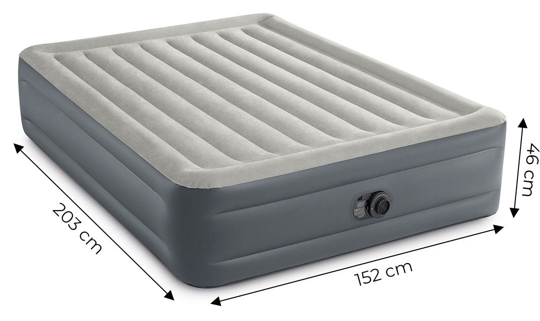 Inflatable Mattress 203x152 cm with Built-In Pump