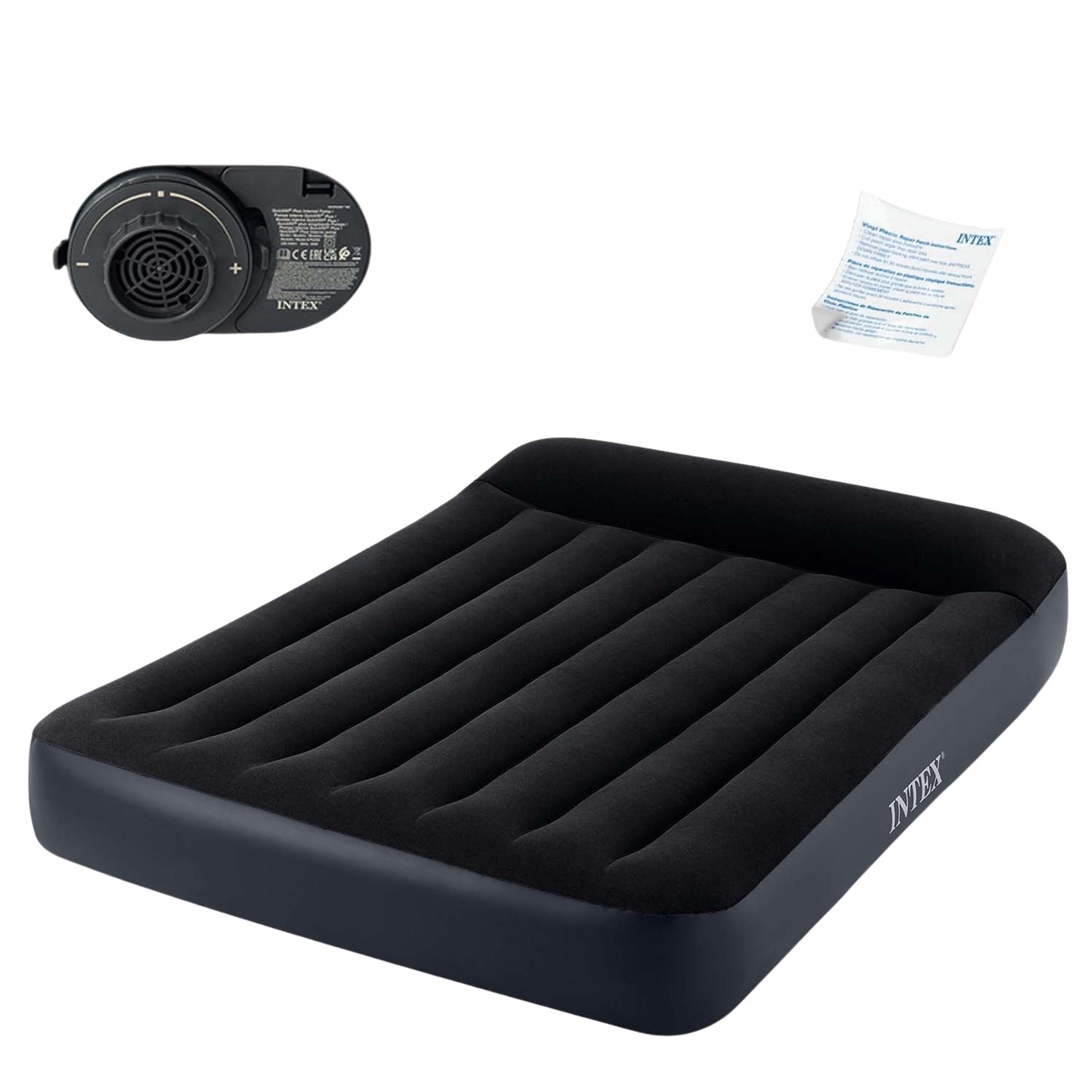 Inflatable Mattress 203x152 cm with Pump Velour Bed Intex 64150ND