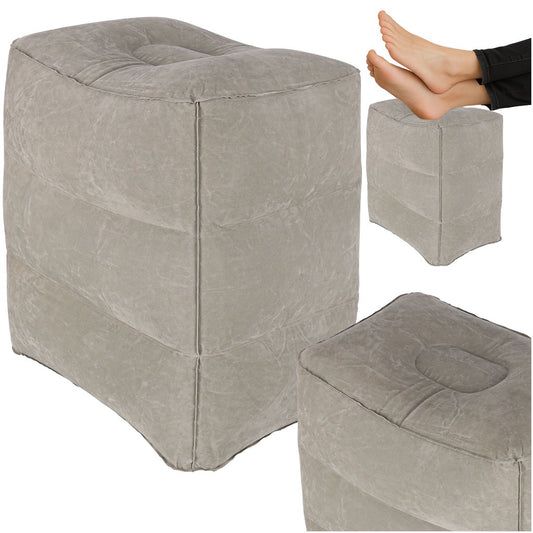 Inflatable Ottoman Footrest, 3-Height Adjustable, Travel