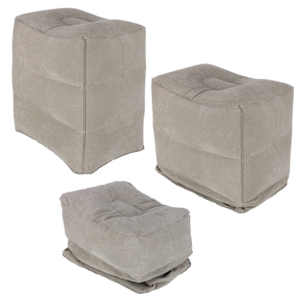 Inflatable Ottoman Footrest, 3-Height Adjustable, Travel