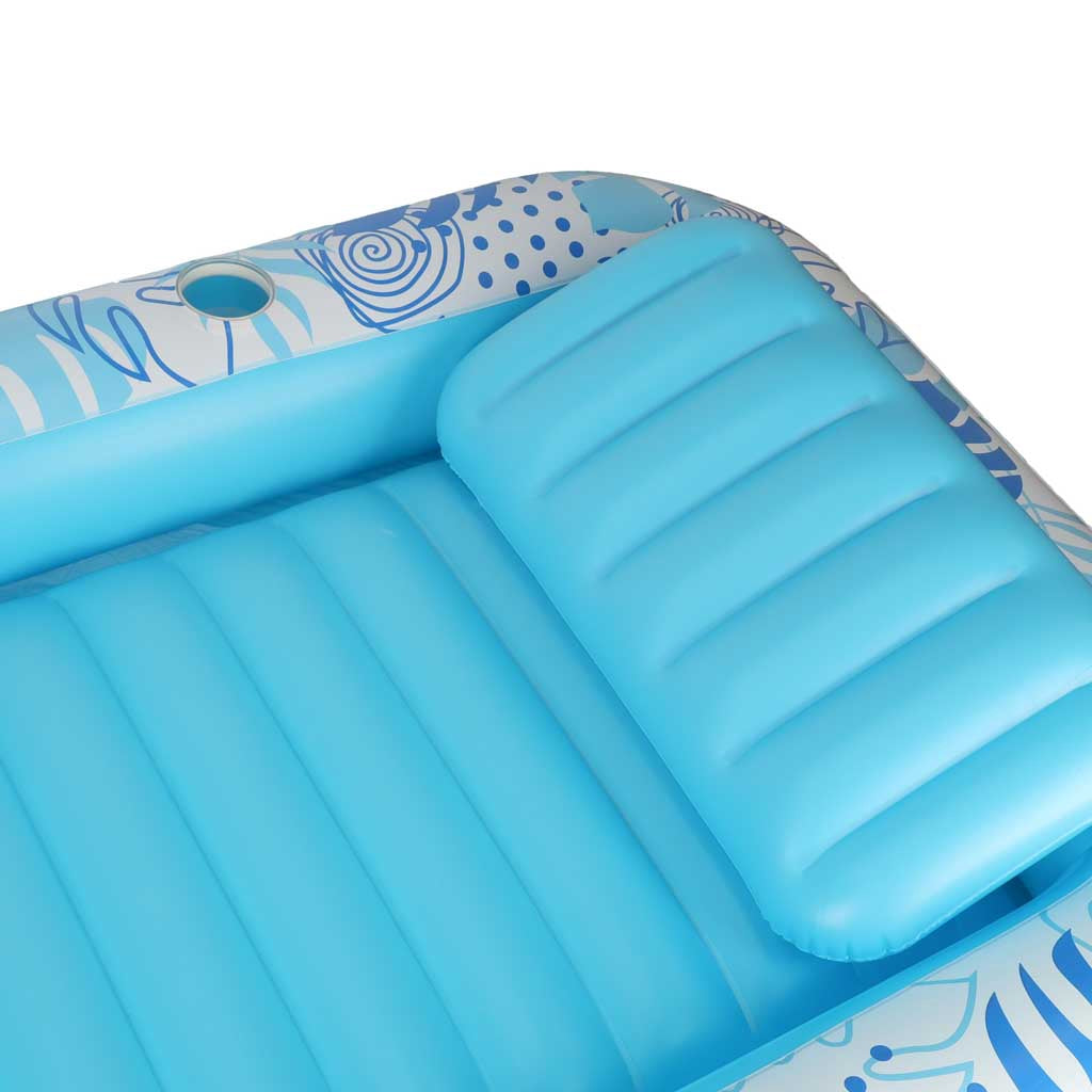 Inflatable Pool Float Lounger 175x115 cm, Pillow, Blue