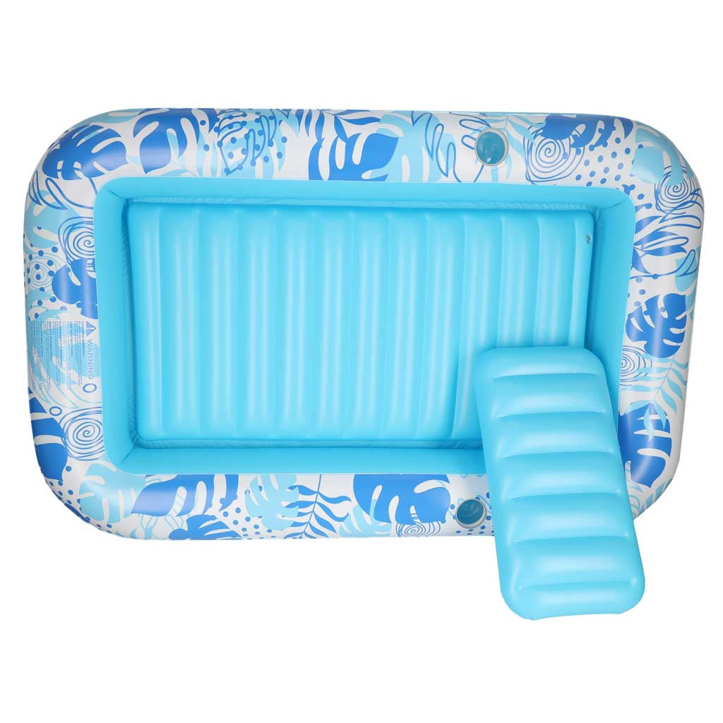 Inflatable Pool Float Lounger 175x115 cm, Pillow, Blue