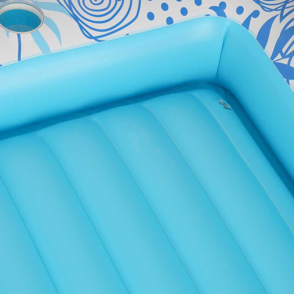Inflatable Pool Float Lounger 175x115 cm, Pillow, Blue