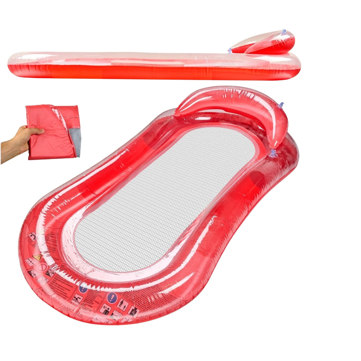 Inflatable Pool Float with Mesh, Water Hammock