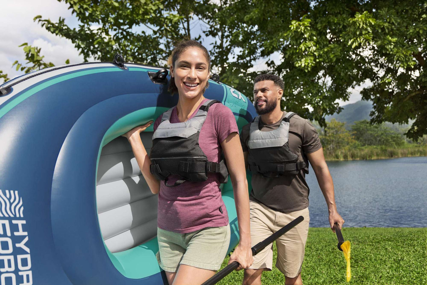 Inflatable Raft Set for 2 Adults, 250kg Capacity