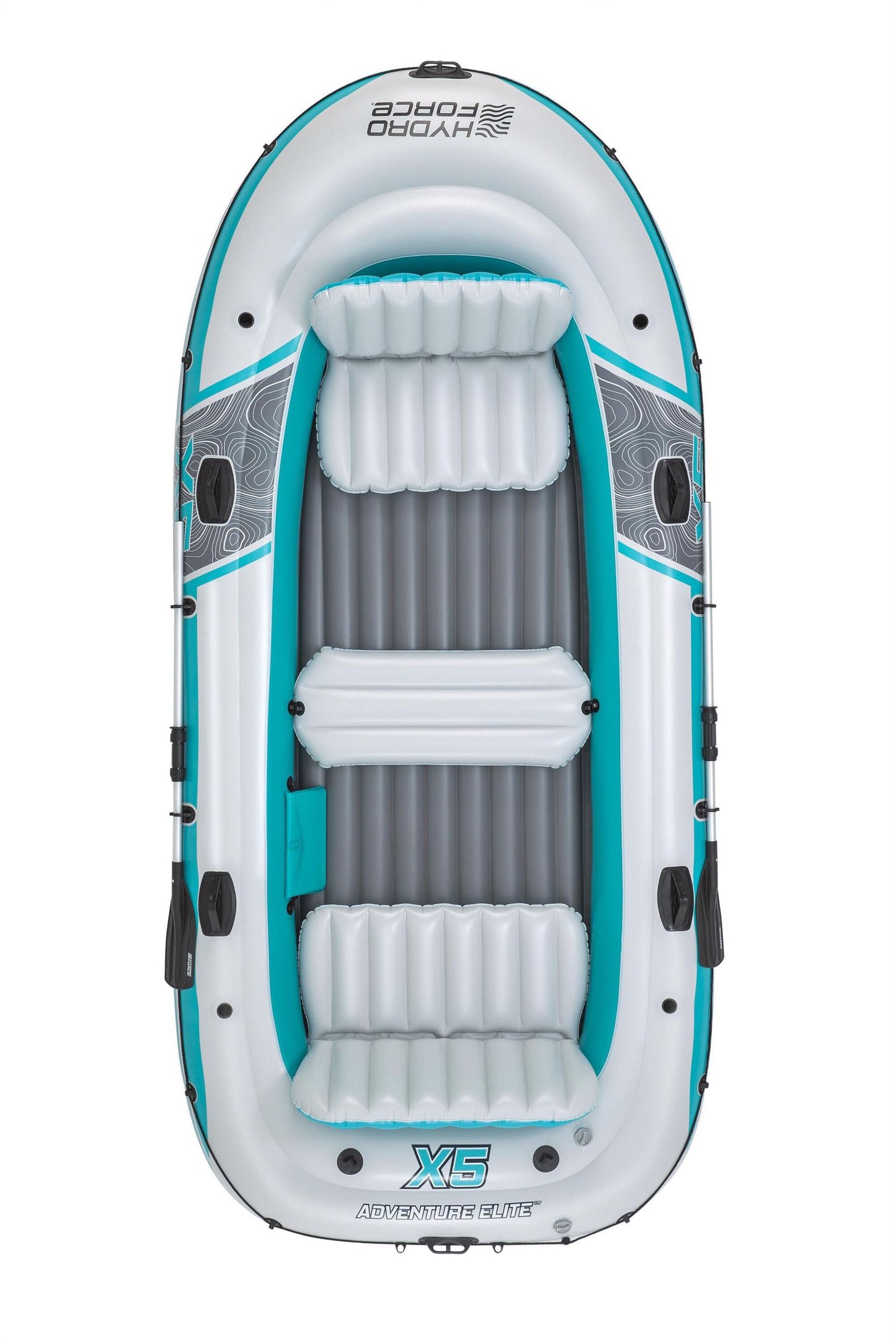 Inflatable Raft Set with Oars, Seats, Motor Mount, 3.64m