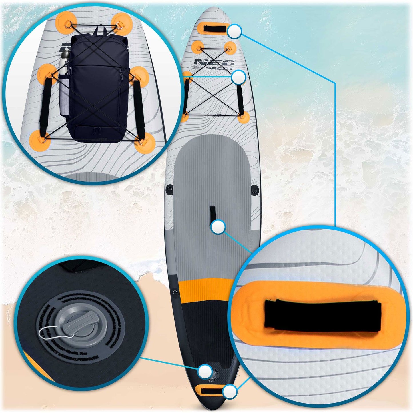 Inflatable SUP board Aquasurf 320 x 81 x 15 cm Neo-Sport 170001