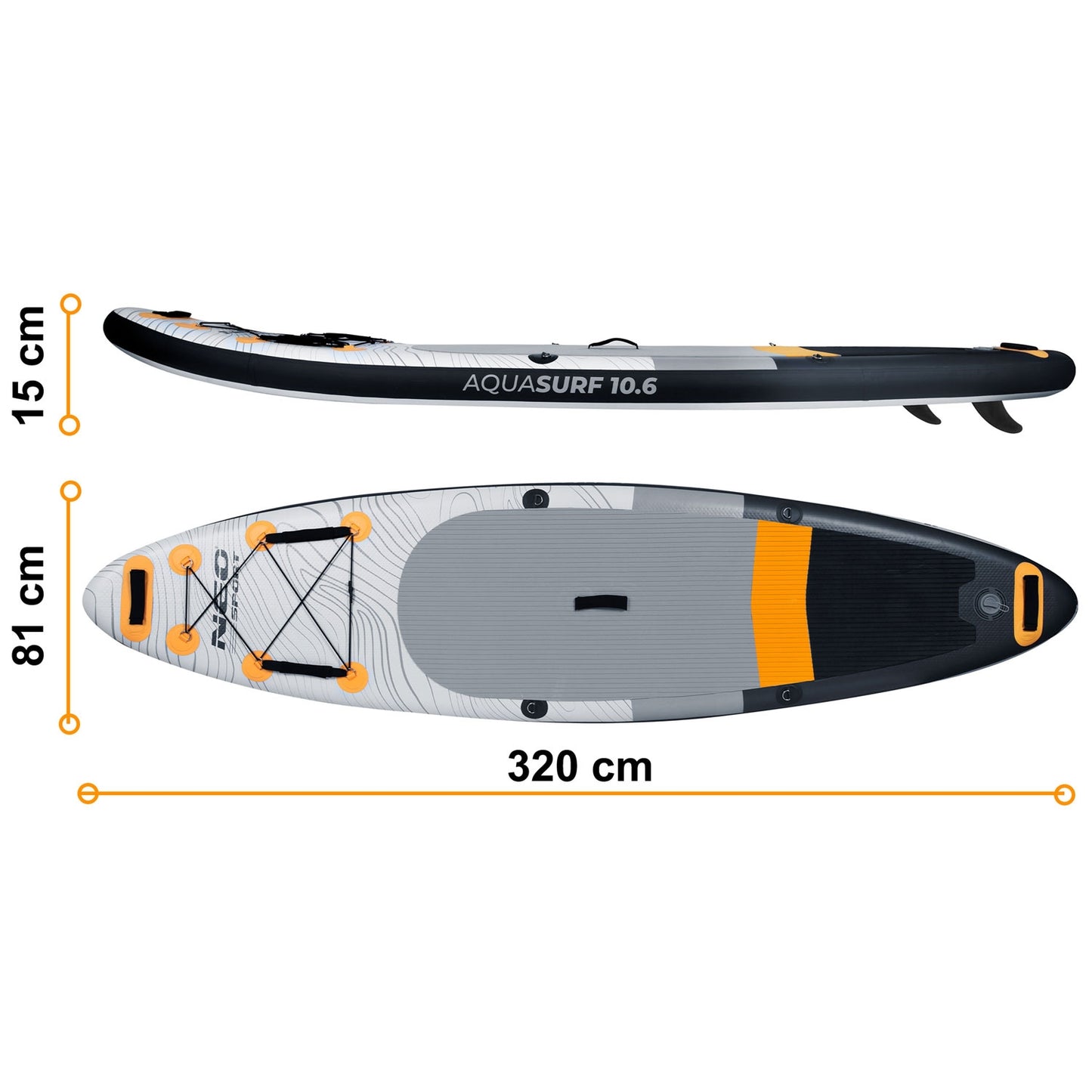 Inflatable SUP board Aquasurf 320 x 81 x 15 cm Neo-Sport 170001