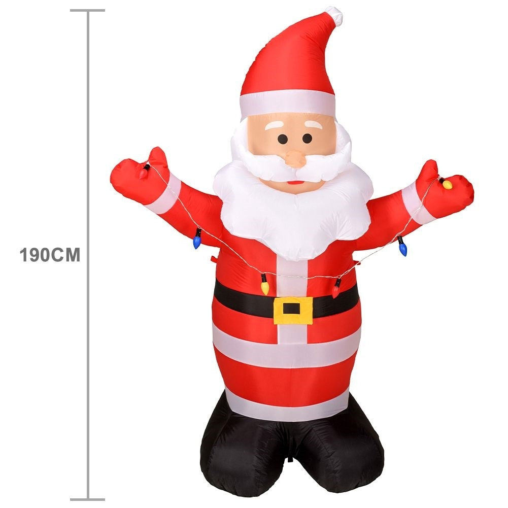 Inflatable Santa Claus with LED, for indoor and outdoor use