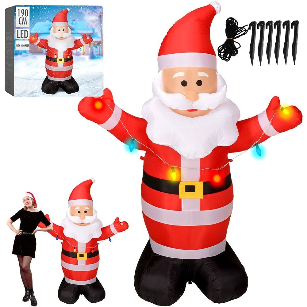 Inflatable Santa Claus with LED, for indoor and outdoor use