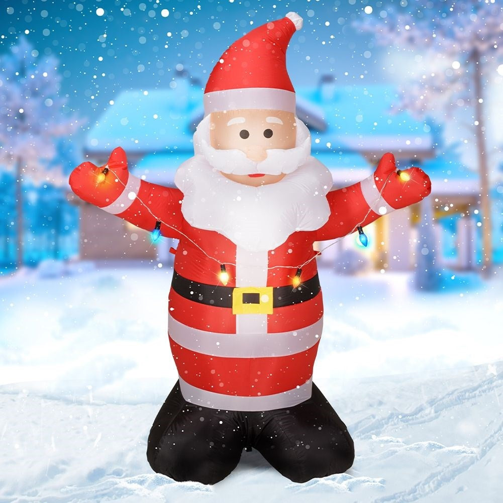 Inflatable Santa Claus with LED, for indoor and outdoor use