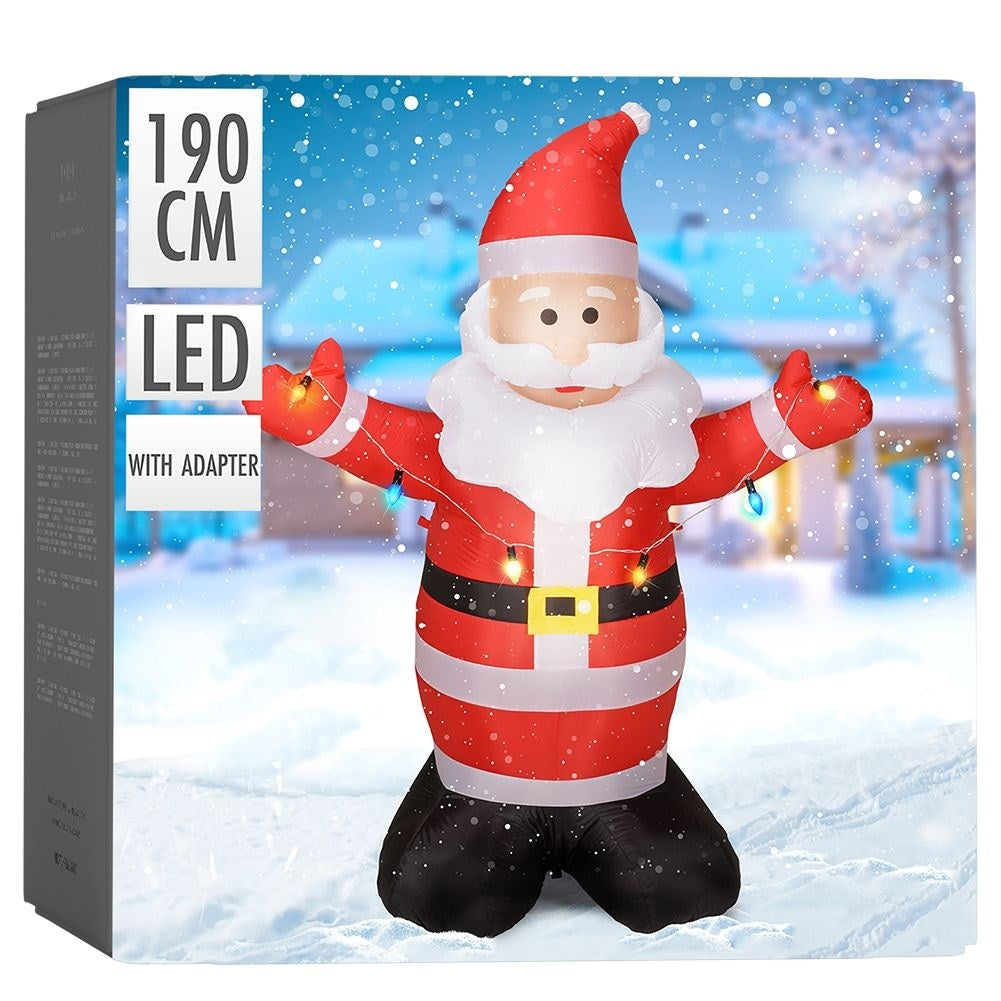 Inflatable Santa Claus with LED, for indoor and outdoor use