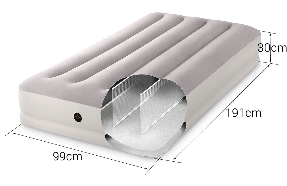 Inflatable Single Mattress with USB Pump, 191x99x30 cm