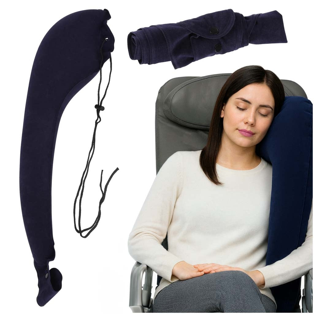 Inflatable Travel Pillow with Clip-On Attachment