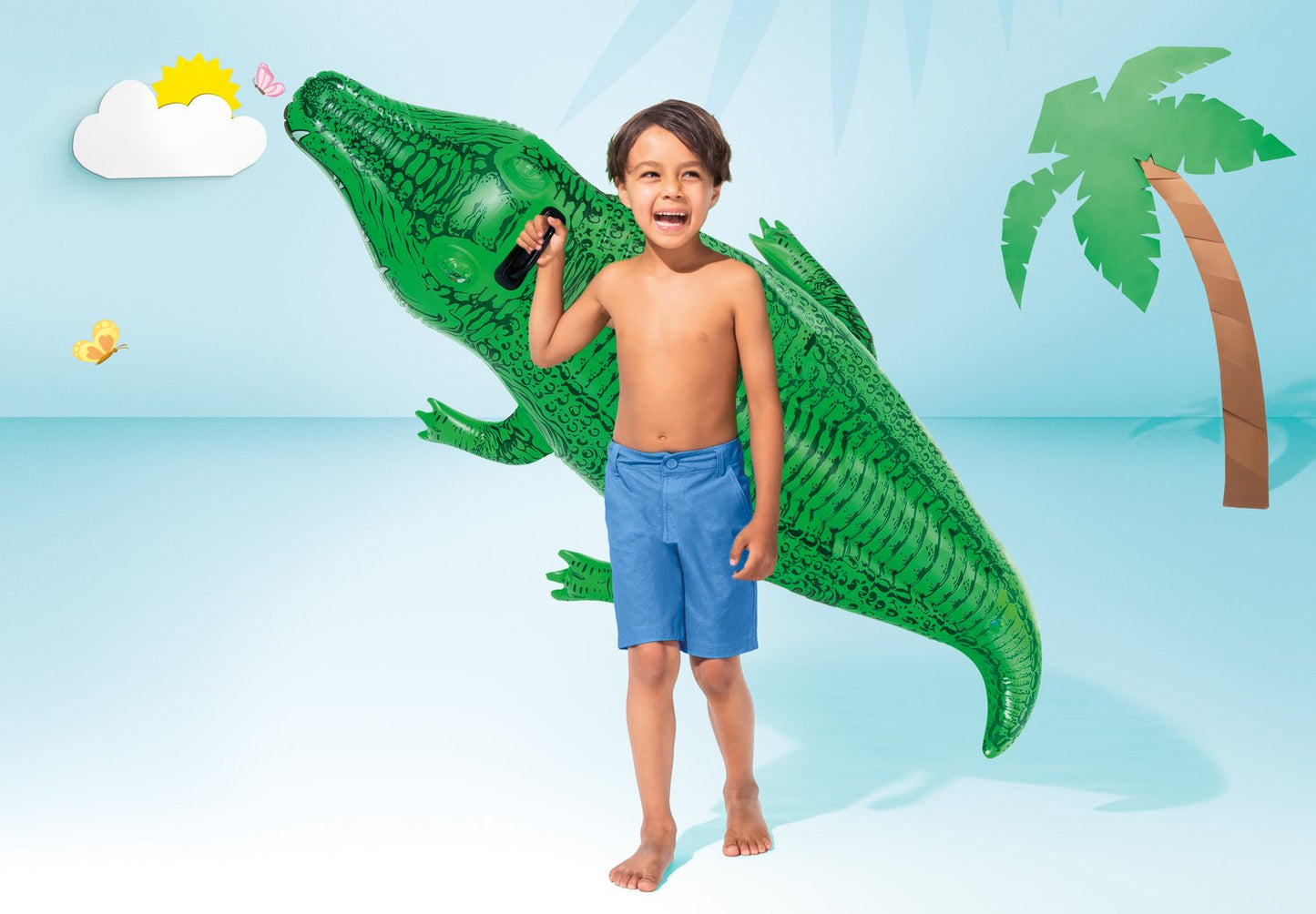 Inflatable alligator mattress for swimming 168cm