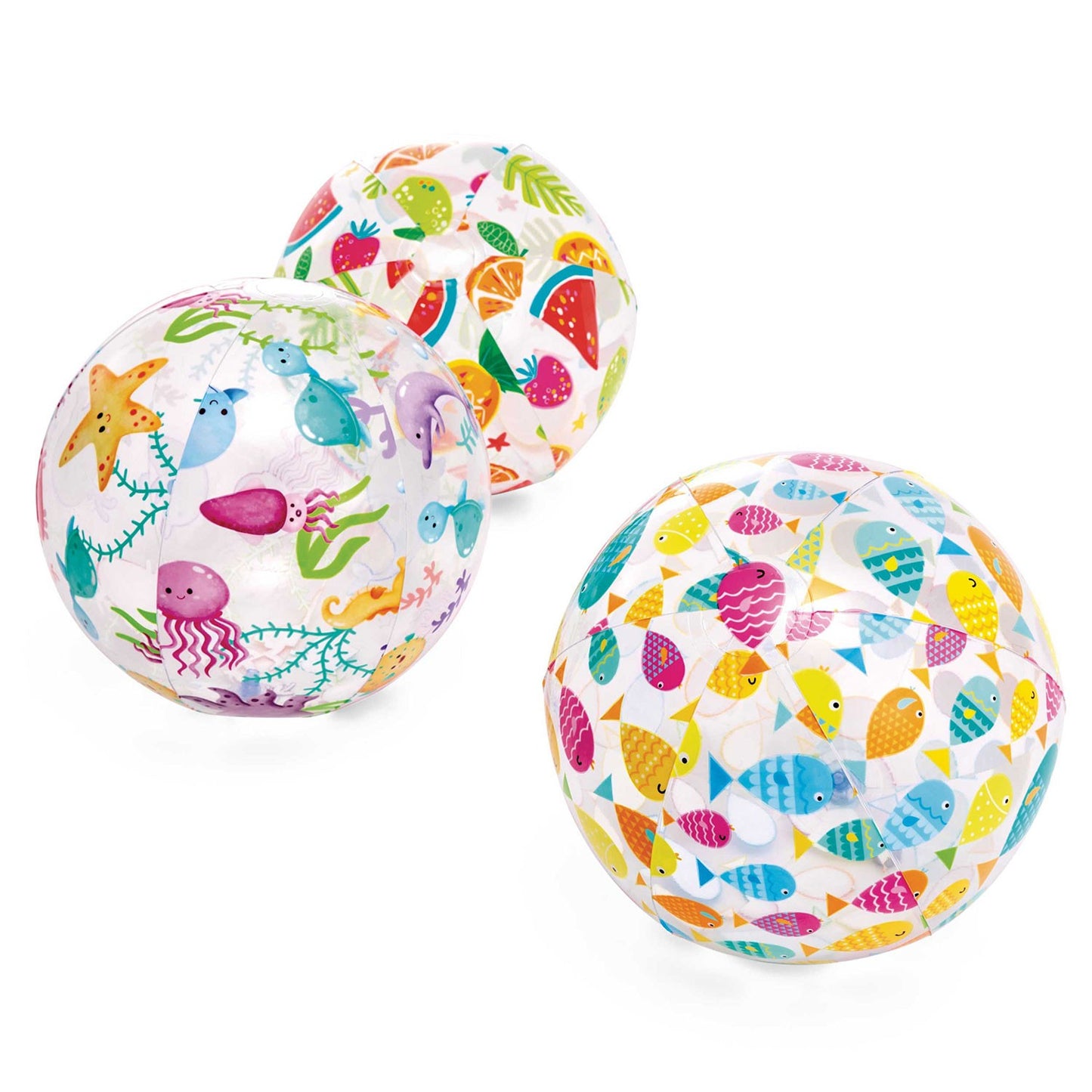 Inflatable beach ball with happy fishes 51 cm INTEX 59040