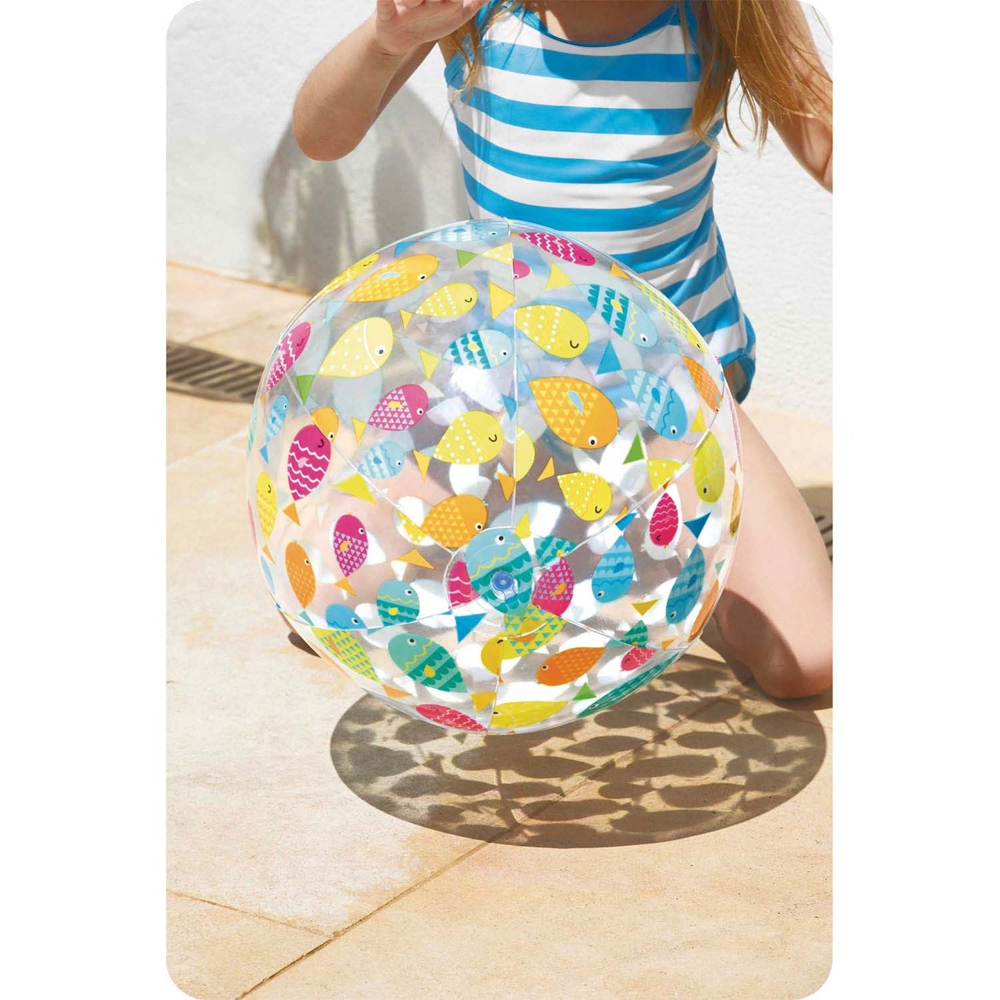 Inflatable beach ball with happy fishes 51 cm INTEX 59040