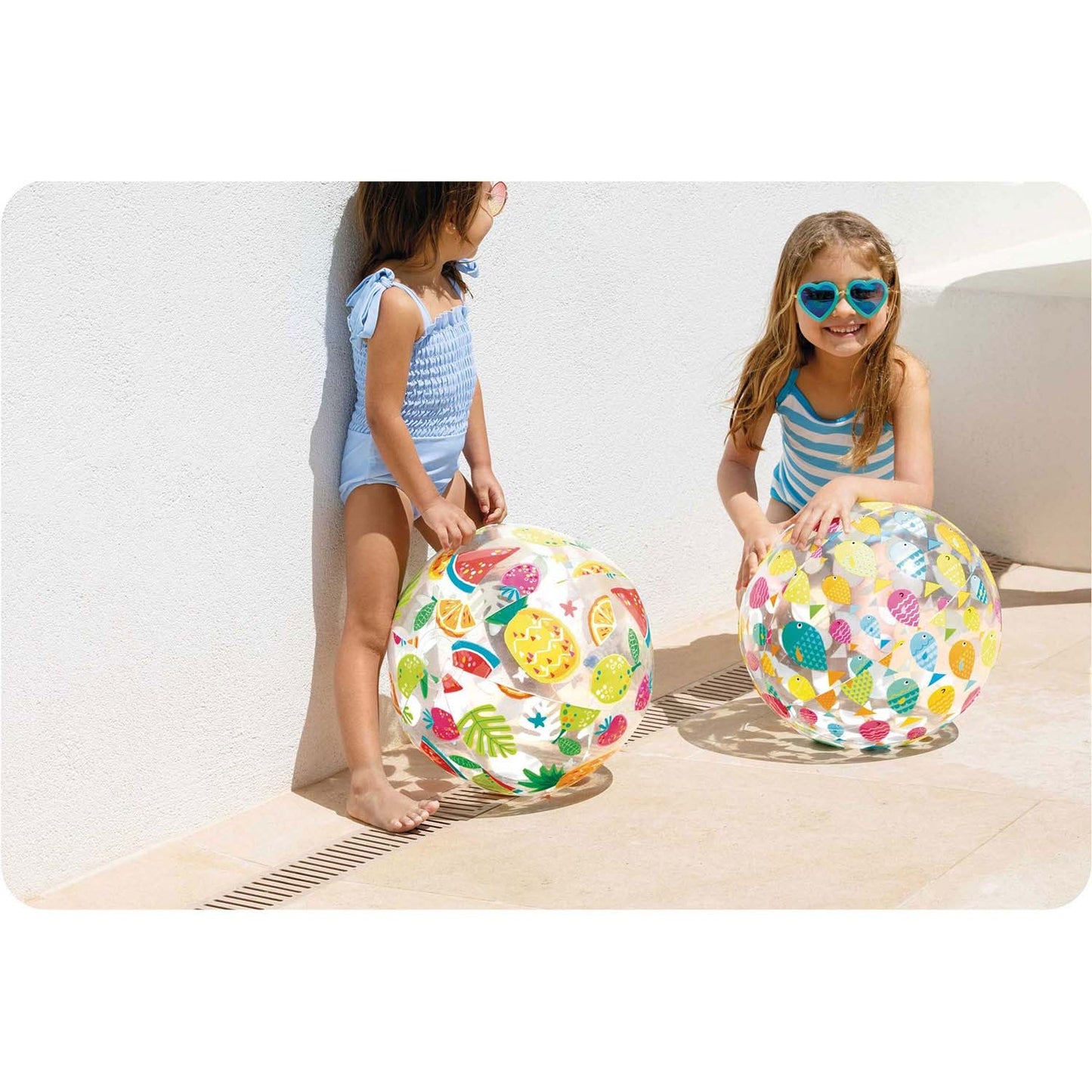 Inflatable beach ball with happy fishes 51 cm INTEX 59040