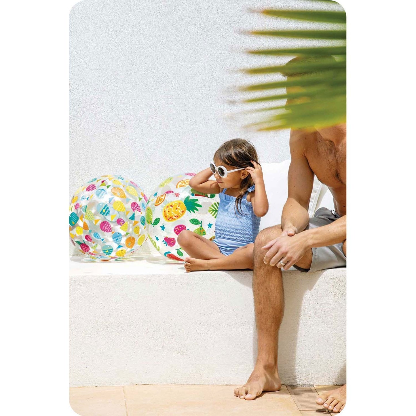 Inflatable beach ball with happy fishes 51 cm INTEX 59040