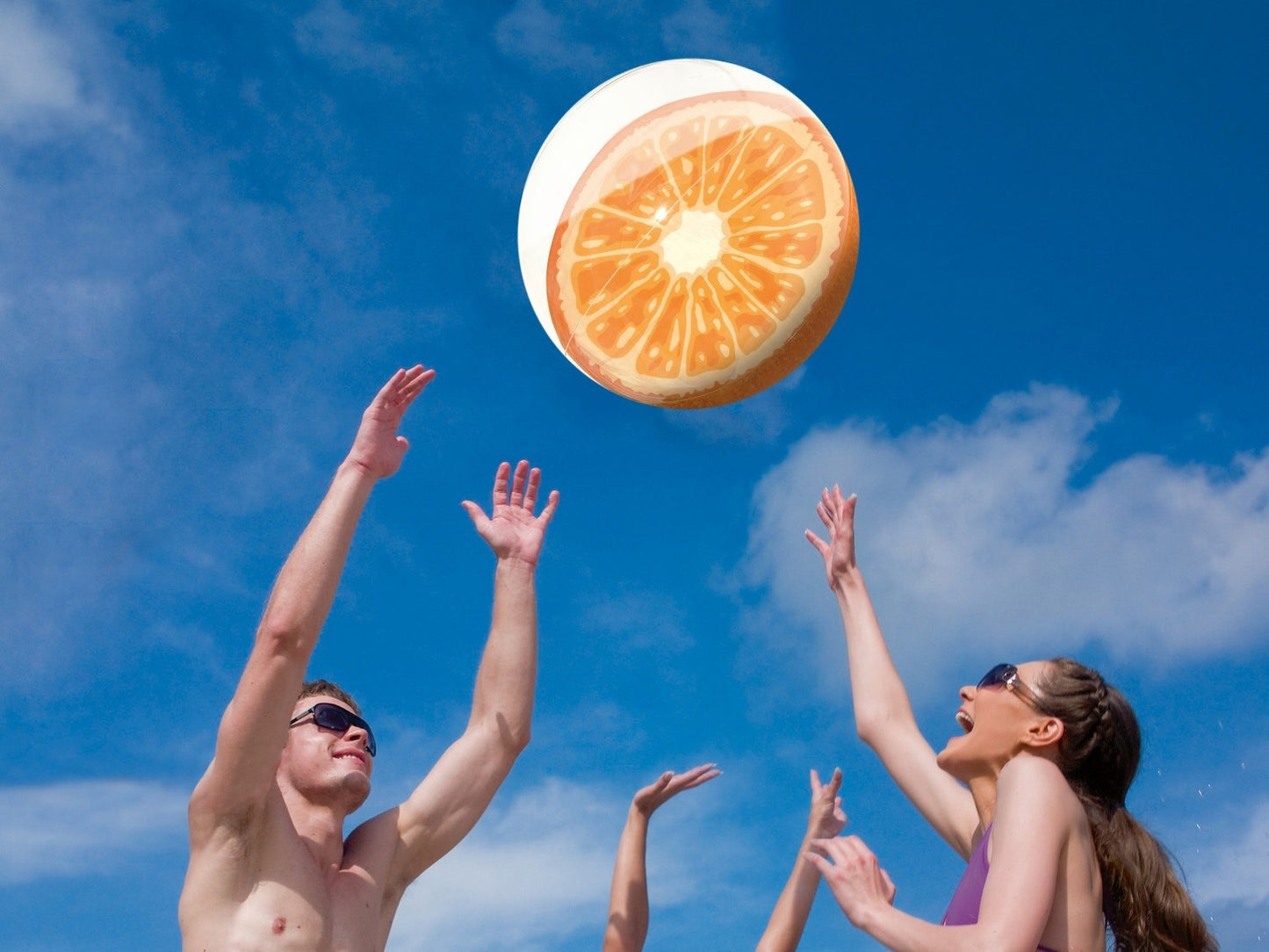 Inflatable beach ball with print 46 cm Bestway 31042 orange