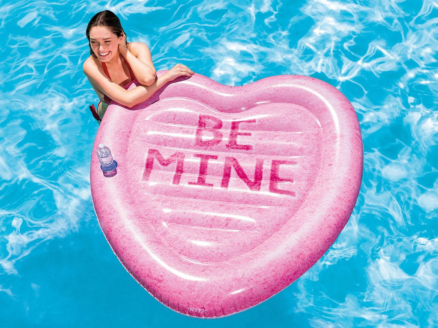 Inflatable beach mattress Candy heart 145 x 142 cm INTEX 58789