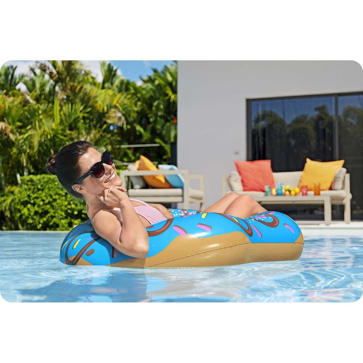Inflatable beach ring for swimming blue Donut 107cm BESTWAY