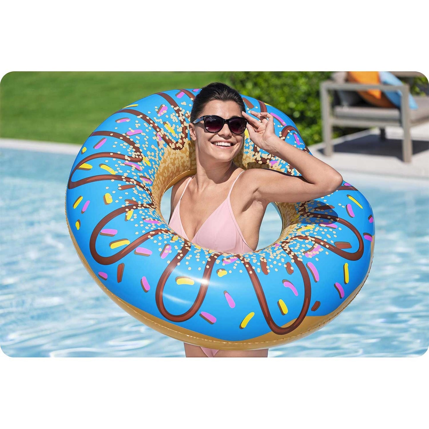 Inflatable beach ring for swimming blue Donut 107cm BESTWAY
