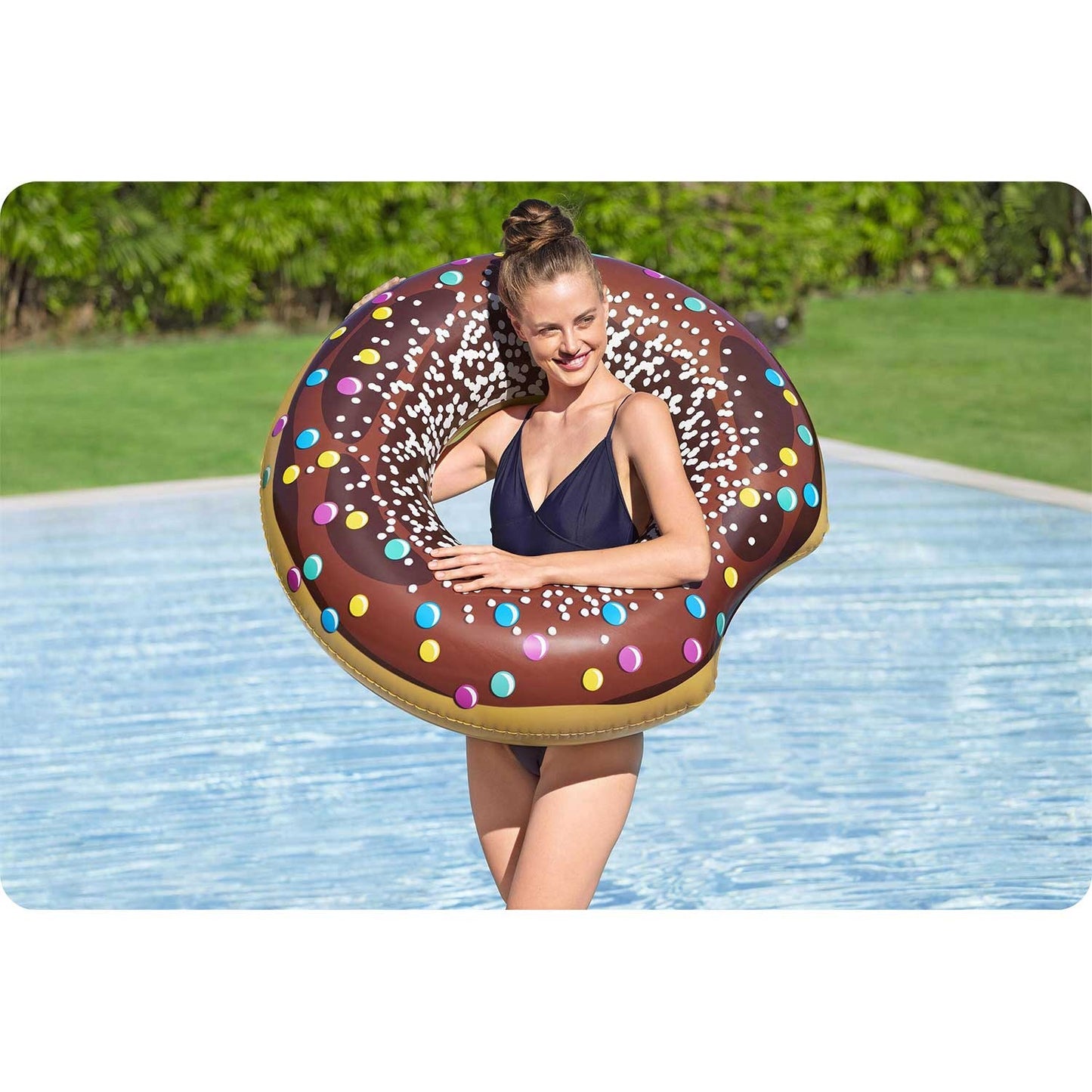 Inflatable beach ring for swimming brown Donut 107cm BESTWAY