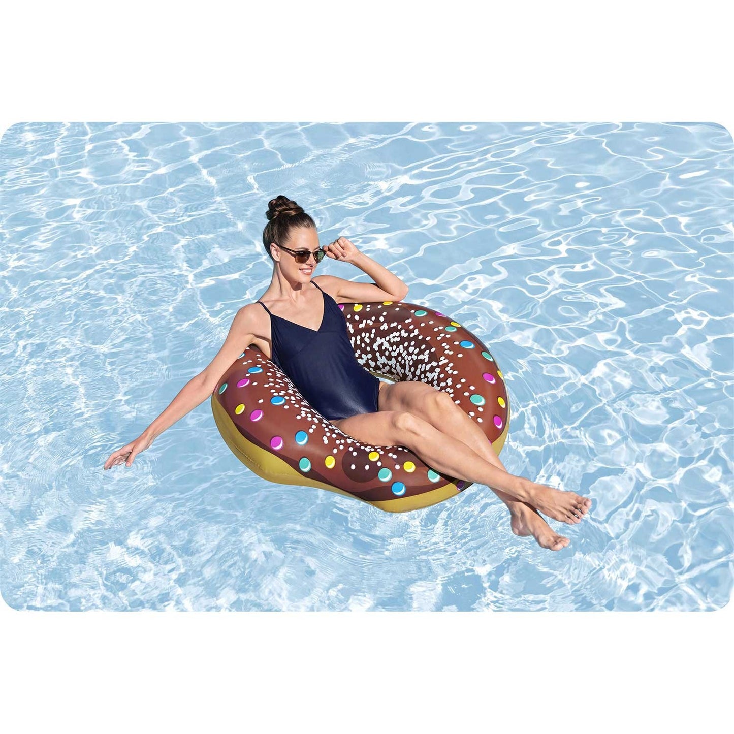 Inflatable beach ring for swimming brown Donut 107cm BESTWAY