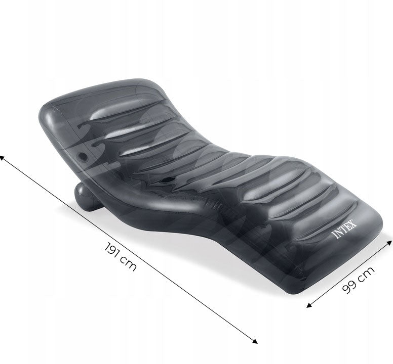 Inflatable black swimming mattress 191x99cm INTEX