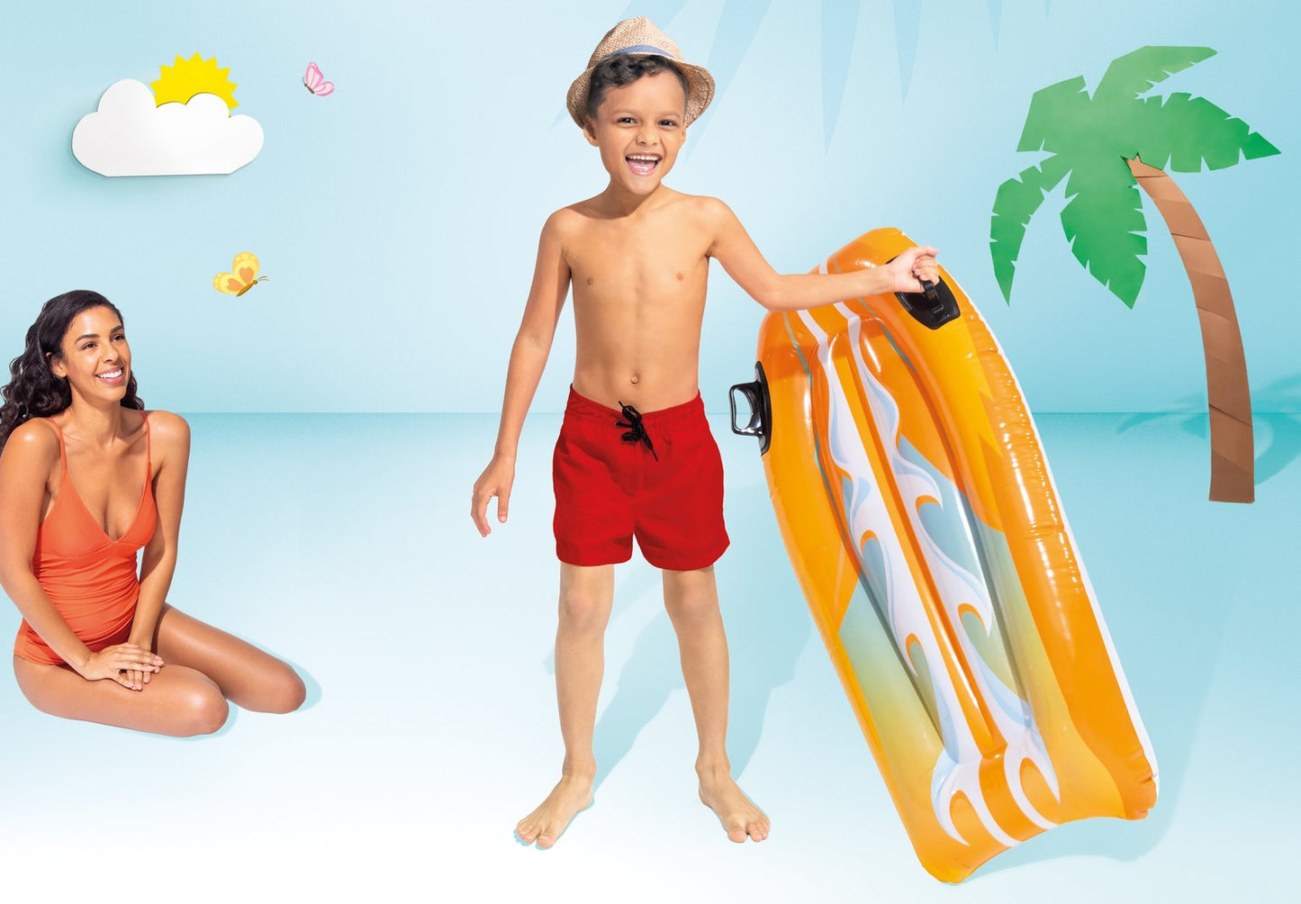 Inflatable board with handles for children INTEX