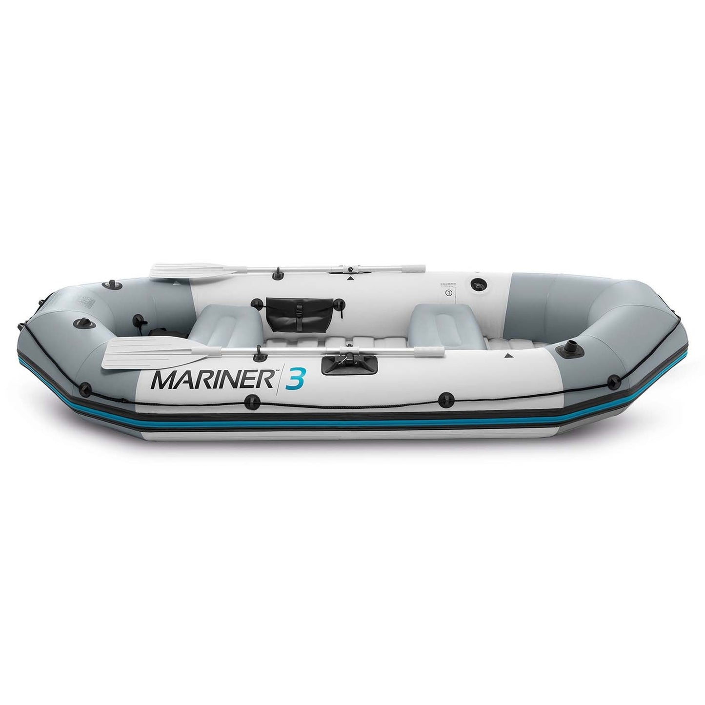 Inflatable boat Mariner 3 for 3 persons paddles pump fishing rod holders and motor mount INTEX 68373