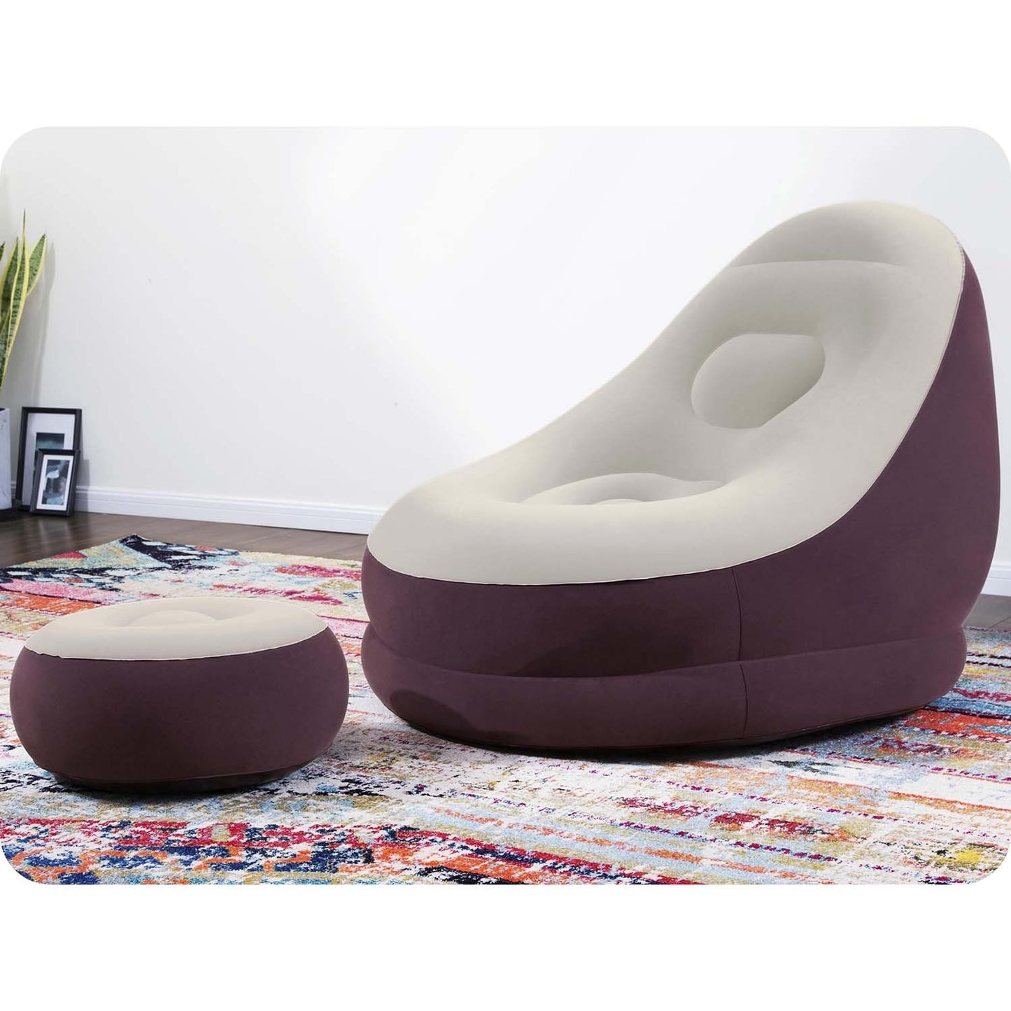 Inflatable chair with footrest 122 x 94 x 81 cm Bestway 75053 red