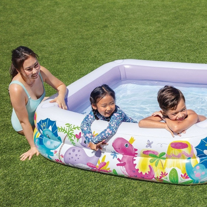Inflatable children's paddling pool with canopy purple INTEX 57470-DINO