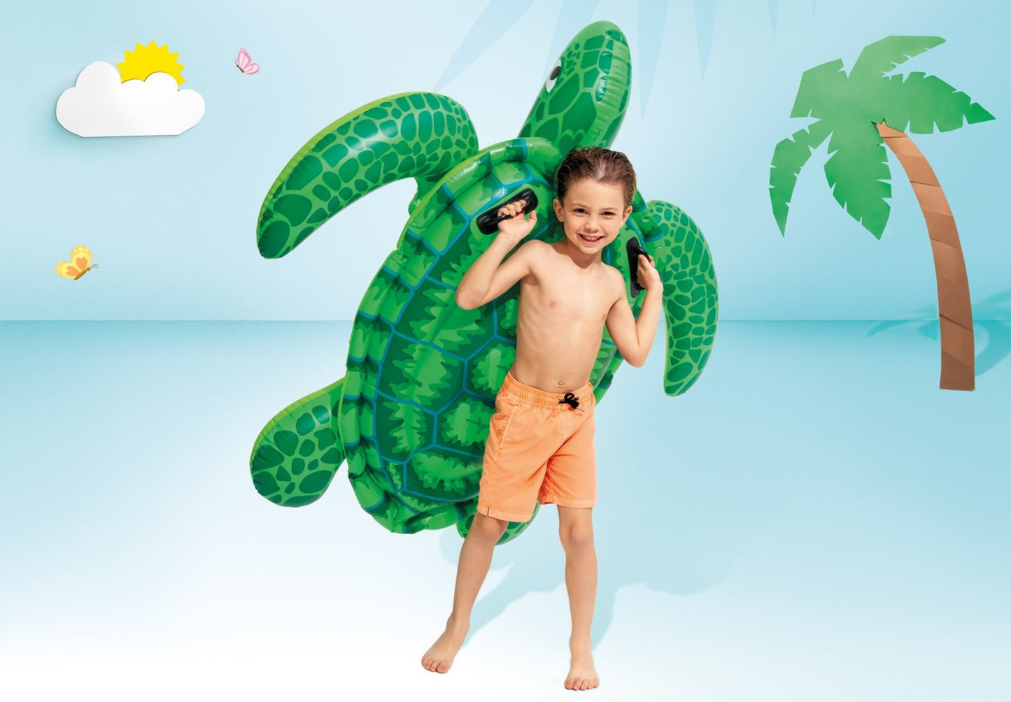 Inflatable children's turtle mattress for swimming INTEX 57524