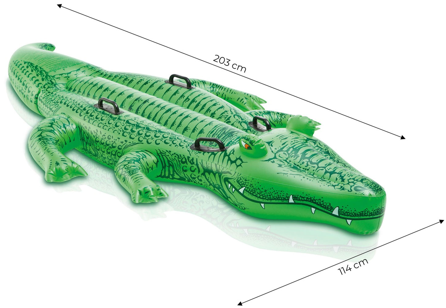Inflatable crocodile swimming mattress with handles 203x114 cm INTEX 58562