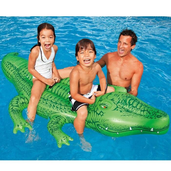 Inflatable crocodile swimming mattress with handles 203x114 cm INTEX 58562