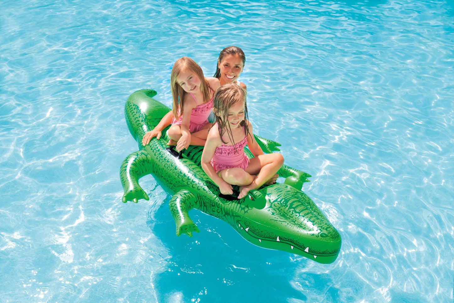 Inflatable crocodile swimming mattress with handles 203x114 cm INTEX 58562