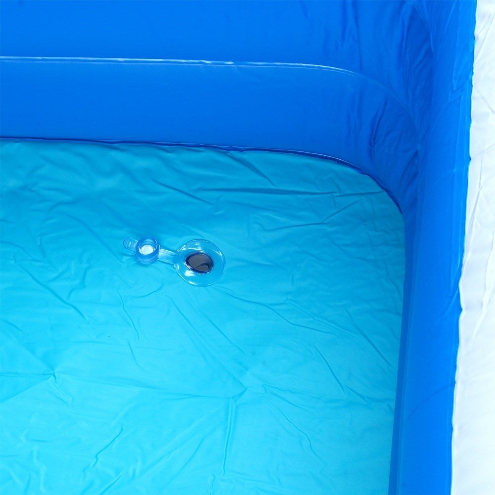 Inflatable family pool with three rings for cooling off and playing