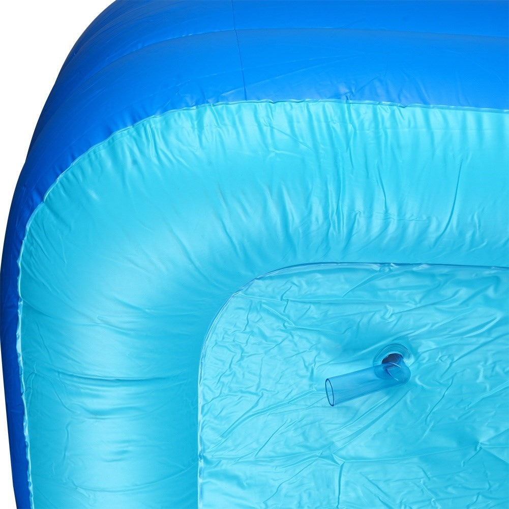 Inflatable family pool with three rings for cooling off and playing