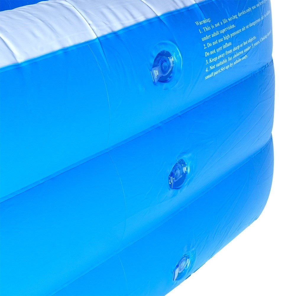 Inflatable family pool with three rings for cooling off and playing