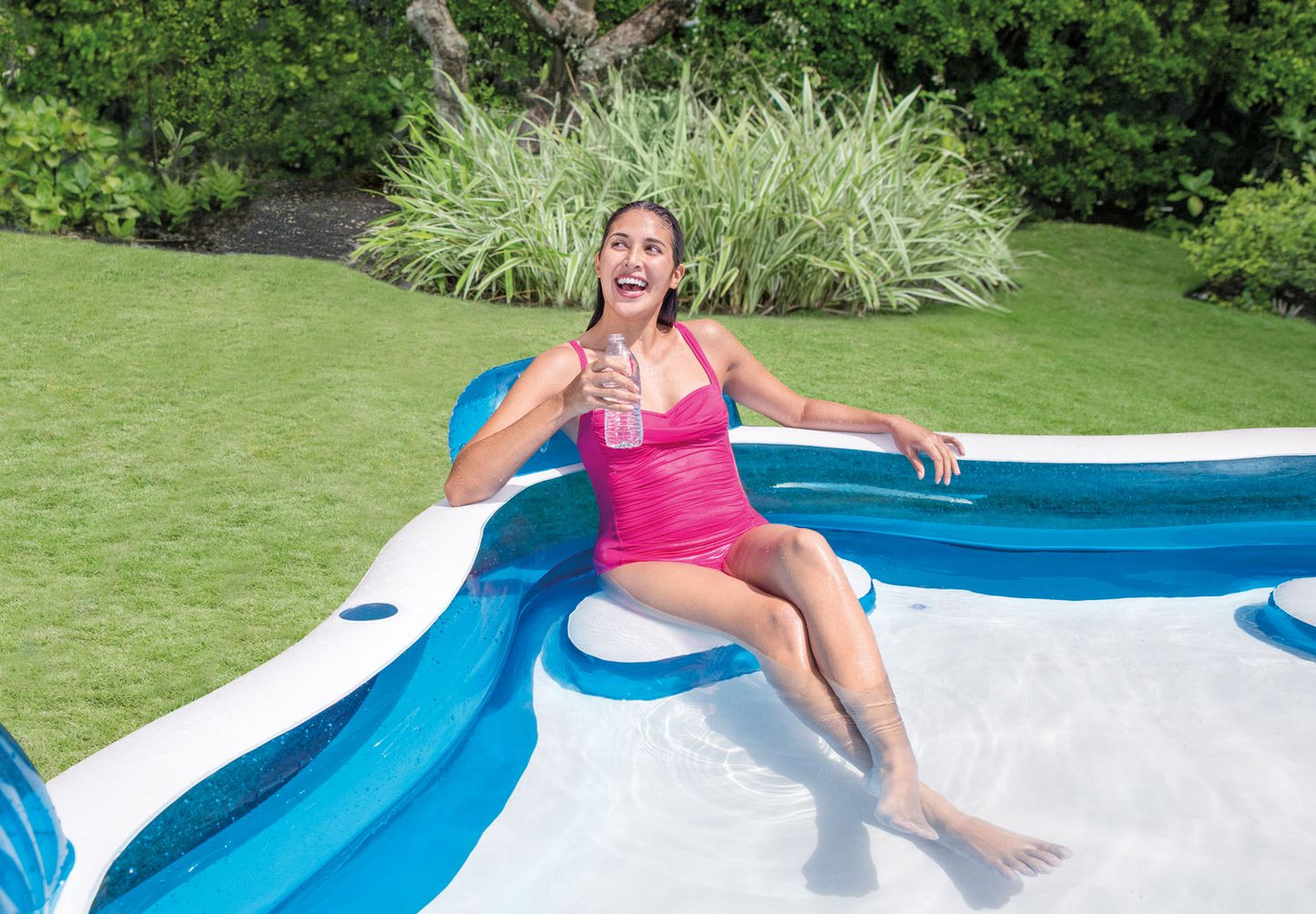 Inflatable garden pool with seats 229x229cm Intex 56475